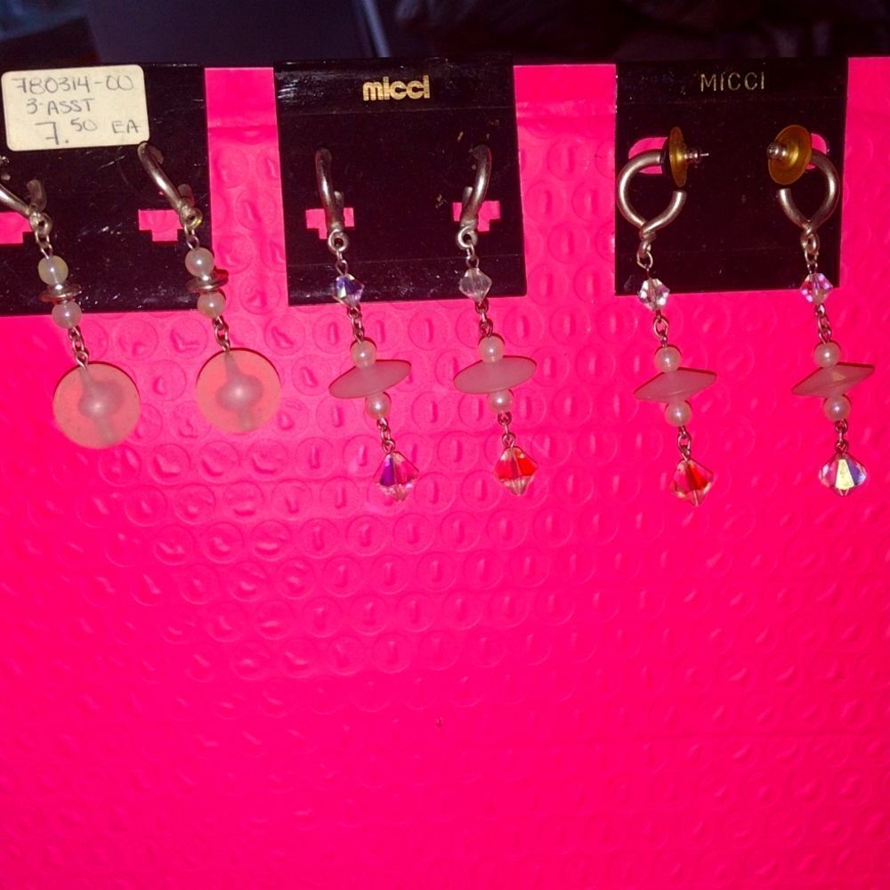 Three sets of earrings